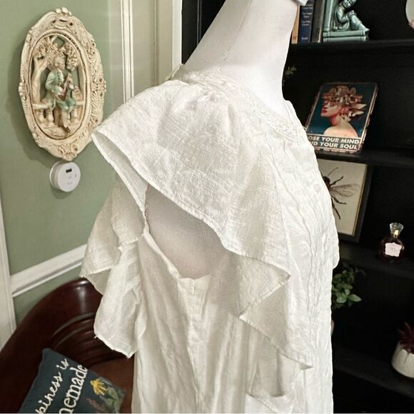 Max Studio Cotton White Dress Size Large NWT - Picture 4 of 11
